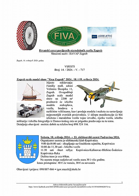 Hrvatski savez povijesnih-starodobnih vozila Zagreb VIJESTI