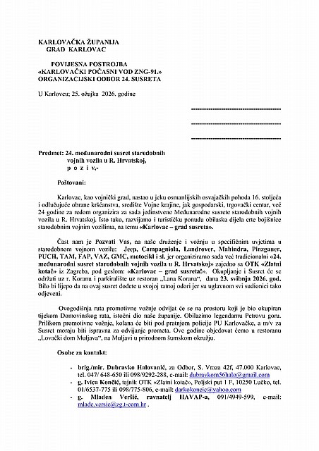 24. međunarodni susret starodobnih vojnih vozila u R. Hrvatskoj,