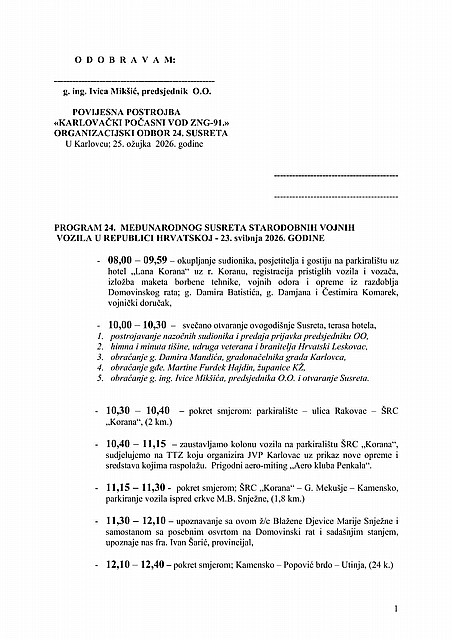 24. međunarodni susret starodobnih vojnih vozila u R. Hrvatskoj,